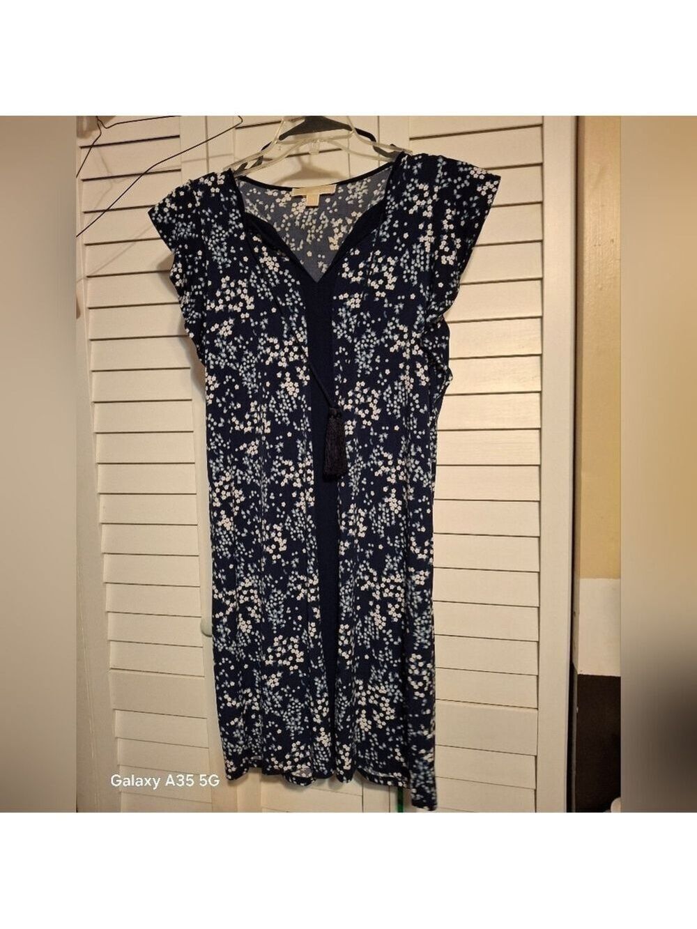 Michael Kors Floral Navy Dress Sz S With Tassels
